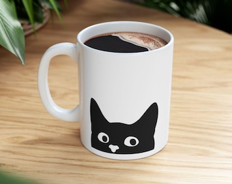 Black Cat Mug, Cat Lover Gift, Cat Coffee Mug, Black Cat Gift, Gift For Cat Lover