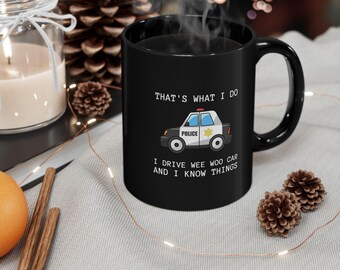 Wee Woo Car Mug, Police Officer Gift, I Drive a Wee Woo Bus, Policeman Coffee Mug, Ambulance Mug, Police Birthday Present, Wee Woo Car Cup