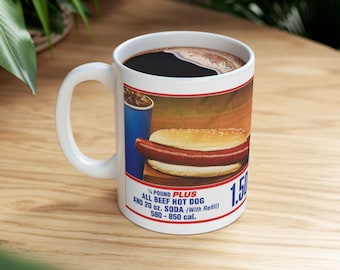 Caneca de Cachorro-Quente do Costco, Caneca Engraçada de Cachorro-Quente, Presente Divertido e Inusitado, Presente de Cachorro-Quente do Costco, Cachorro-Quente Kirkland, Caneca Inusitada, Caneca Inusitada
