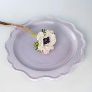 Porzellan Teller Set, Keramik Blumen Geschirr, Vintage lila Geschirr, Lavendelsalat Thanksgiving Geschenke, einzigartige Urlaub Eltern Geschenk