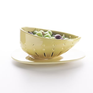 Keramische kom bessen vergiet fruitschaal, aardewerk kom, kersen aardbei kom porseleinen servies, porseleinen decor voor keuken
