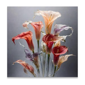 Elegant Calla Lily Art Print, Floral Wall Decor, Botanical Art, Watercolor Flower Artwork, Modern Home Decoration, Nature Wall Art