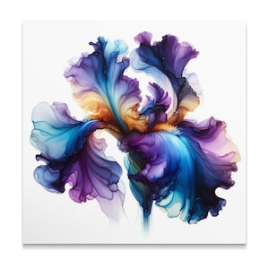 Art mural floral abstrait, impression sur toile de fleurs colorées, décoration d&#39;intérieur moderne, grand tableau, oeuvre d&#39;art botanique vive, décoration de salon