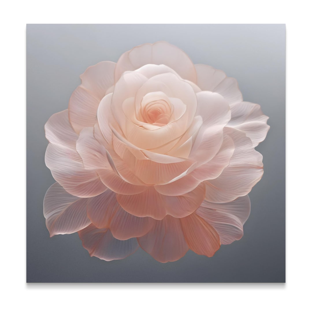 Elegant Blush Pink Flower Wall Art, Floral Art Print, Large Rose Print ...