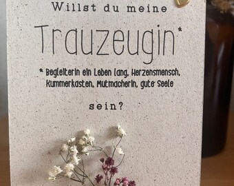 Karte Trauzeugin - Willst du meine Trauzeugin sein - Trauzeugin - Trauzeugin fragen - Bridesmate