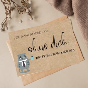 Karte Abschied Kollege - Kollege Abschied - Kollegin Abschied - Postkarte neuer Job - Postkarte zum Abschied Kollege / Kollegin