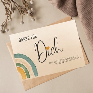 Postkarte Herzensmensch - Einfach so - Karte Danke für dich - Lieblingsmensch - Karte für einen besonderen Mensch - Beste Freunde