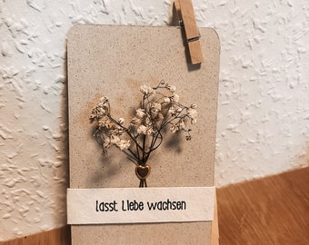 Karte Hochzeit - Hochzeitskarte - Karte Geschenk Hochzeit - Karte Geldgeschenk - Geschenkkarte Hochzeit - Karte Hochzeit Blume