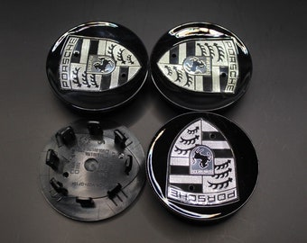 4 x Porsche Wheel Centre Caps 76mm Black please make sure you choose right size before your order