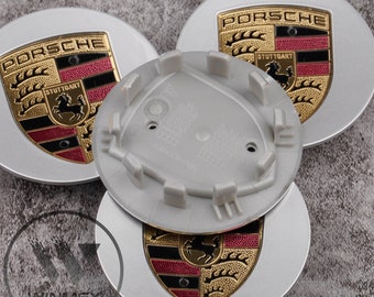 4 x Porsche Wheel Centre Caps 76mm Silver / Gold please make sure you choose right size before your order