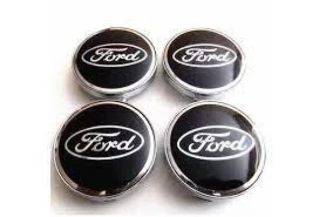 4x 60mm Carbon Black Chrome Center Caps – 3D Universal Alloy Wheel Hub Caps – 57mm ID