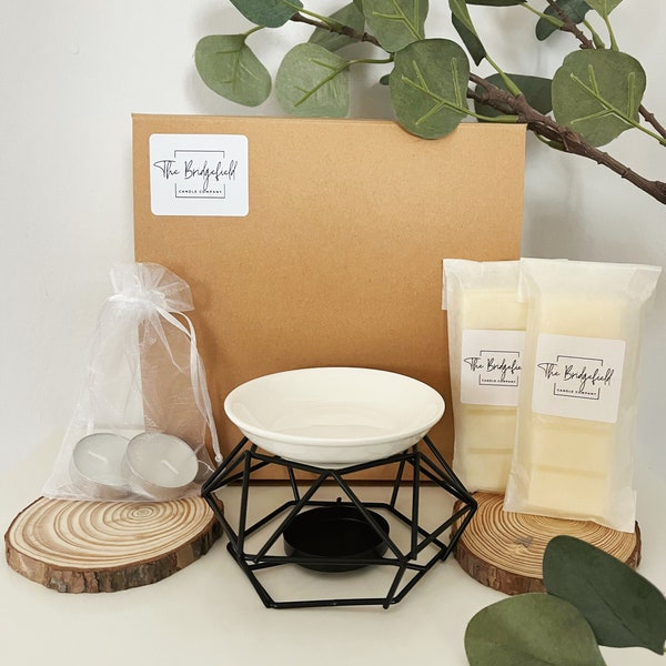 Wax Melt & Burner Gift Set | Wax Melt Starter Set | Geometric Wax Burner