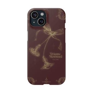 Vivienne Westwood Vermelho Marrom escuro Borgonha Vintage Escuro Feminino Estética Moda Outono menina Y2K Capas de telefone