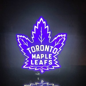 Toronto Maple Leafs Schild mit Licht LED Schild nhl Hockey Geschenk für Männer Vatertag mancave NHL - LED Lichtbox Lampe Hockey Raumdekoration