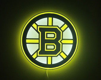 Boston Bruins LED Lightbox Sign: NHL Hockey Decor
