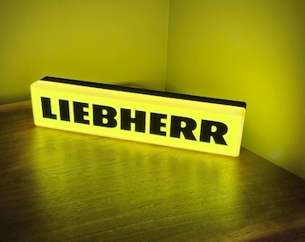 LIEBHERR Crane Light LED Lightbox Sign:  Mancave Decor
