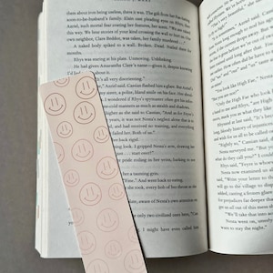 Monochromatic Smiley Bookmark Book Lover Gift Bookmark Friendship Bracelet Inspired Bookmark Bookworm Gift Smile Face Bookmark Cozy Bookmark