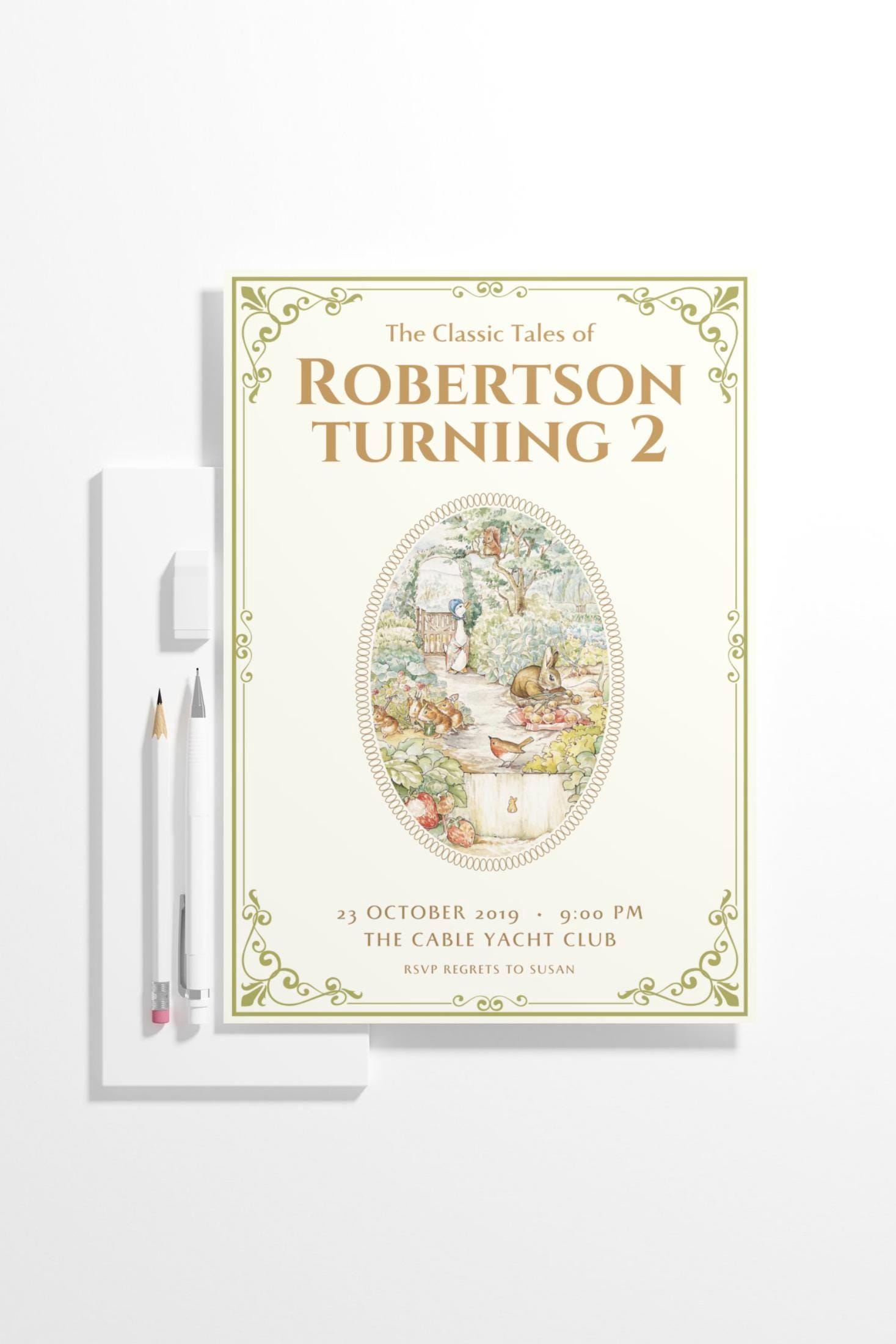 Editable Blue Peter Rabbit Baby Shower Invitation – Cuddle Palette