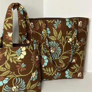 Quilted Cotton Handmade Tote Bag, Quilted Shoulder Bag