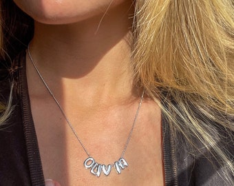 3D Buchstabe Halskette - Personalisierte 3D Buchstabe Halskette - Einzigartiges Geschenk für Sie
