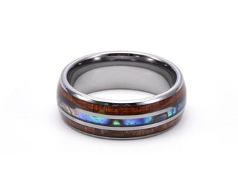 Customize Your Style - Black Tungsten Hammered Wedding Band with Rose Gold Plated Edges - Handmade Black Hammered Ring