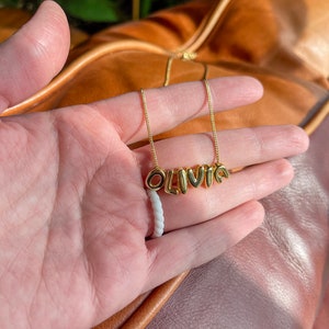 Personalized 3D Bubble Name Necklace, Unique Sterling Silver & 14K Gold Jewelry, Custom Name Pendant image 7