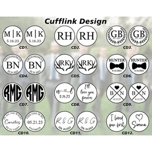 Manschettenknöpfe mit Initialen Bräutigam Manschettenknöpfe Monogramm Manschettenknöpfe Gravierte Manschettenknöpfe Hochzeit Manschettenknöpfe Bild 8