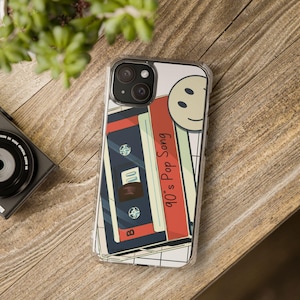 Retro 90&#39;s Themed Magnetic Clear Impact Cases, Vintage Phone Case, Cool Cassette Design, Phone Accessory, Gift for Music Lovers
