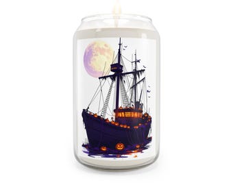 Haunted Ship with Jack-O'-Lanterns Soy Candle