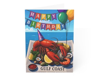 Gulf Coast Lobster Birthday Card