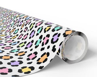 Pastel Leopard Print Wrapping Paper - Colorful Pastel Pattern Gift Wrap
