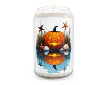 Jack-o'-Lantern Beach Pumpkin Candle | Halloween Soy Candle 13.75oz