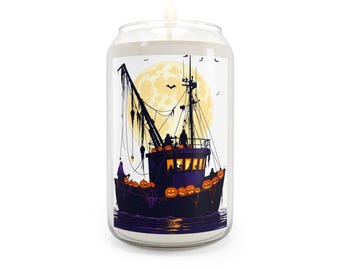 Halloween Pumpkin Boat Candle | Soy Candle 13.75oz