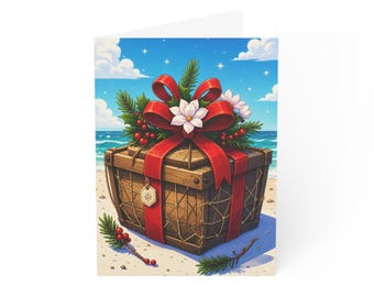 Beach Treasure Chest Christmas Card | Greeting Card