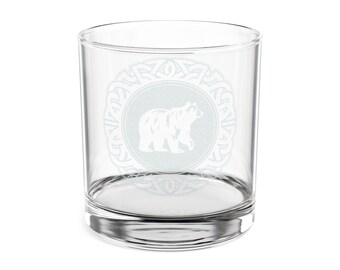 Celtic Knot Bear Emblem Whiskey Glass | Engraved 10.5oz