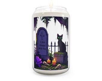 Black Cat Graveyard Candle 13.75oz Soy Candle | Halloween Memorial