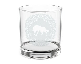 Wolf Celtic Knot Whiskey Glass | Engraved 10.5oz