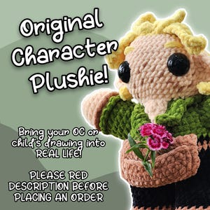 ORIGINAL CHARACTER || Custom Crochet || Amigurumi || Handmade Stuffed Animal Plushie || Toy From Drawing || Personalized Look Alike Doll