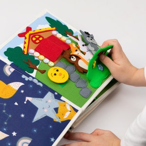Quiet book Whimsical Felt Montessori Toddlers Educational Toy Interactive Handmade Felt Learning Toy Activities Handcrafted SovushkaLittle 2