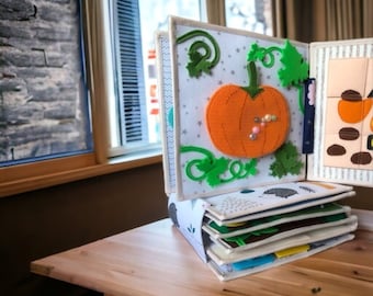 Livro sensorial Montessori para bebês e crianças pequenas, jogo de atividades, brinquedo de faz de conta, presente personalizado para bebês, macio e de alto contraste.