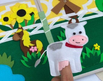 Farm quiet book Felt animals Montessori toys Toddler fun activity garden baby play fingure soft educational fine motor skill Sovushka Little