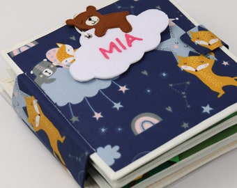 Placa ocupada para crianças, livro silencioso, brinquedos montessori, livro de atividades de pano, presente para crianças, animais de feltro pré-escolar, presente personalizado para crianças, sovushka little