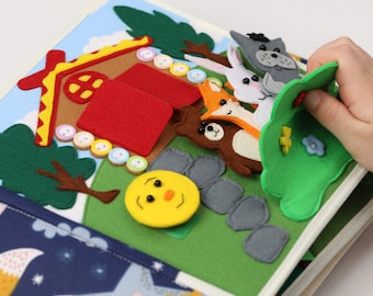 Busy book toddler Fidget toys personalized gift toddler Felt quiet handmade Montessori board Sensory play Soft custom nersery SovushkaLittle