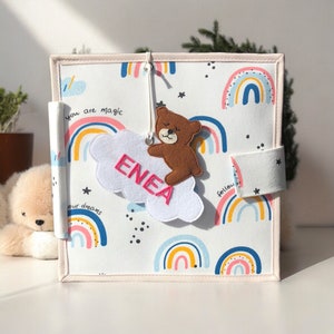 Fidget speelgoed montessori babyboek sensorisch bord stof drukke handgemaakt rustige fijne motoriek speelgoed eerste vilten boekgesp kinderen Sovushka Little 2