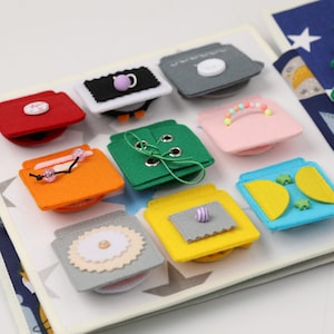 Montessori toys Personalized quiet book for toddler, baby montessori game fine motor skills - sensory book waldorf toys felt Sovushka Little