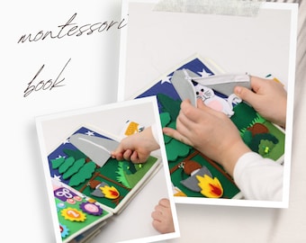 Personalized quiet book for toddler, baby montessori toys for fine motor skills