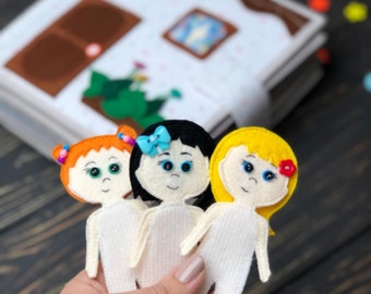 Fidget toys Doll house Quiet book from felt - montessori toys for girl, soft felt board, activity book aactivity  Personalized baby Sovushka