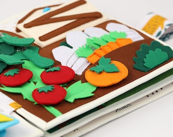 Quiet book Personalized baby felt toys toddler sensory book speech therapy montessori pretend play fabric book infant toy Sovushka Little