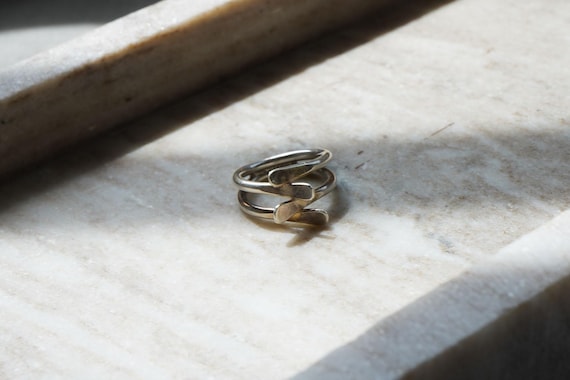 Sculptural Sterling Ring Size 6.5 | 925 Modernist Silver Jewelry