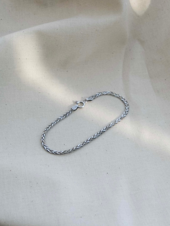 Vintage Braided Serpentine Chain Bracelet Silver I